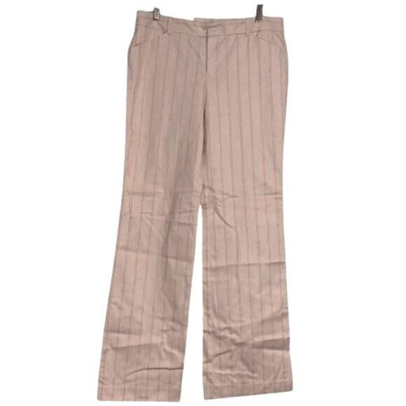 Gap Womens Beige & Pink Striped Stretch Pants Size 10 - Picture 1 of 12